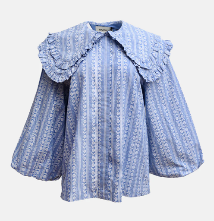 lois double collar blouse - blue